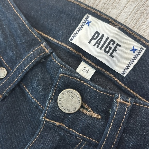 Paige Hoxton Ultra Skinny Dark Wash Blue Jeans size 24 - Picture 3 of 9